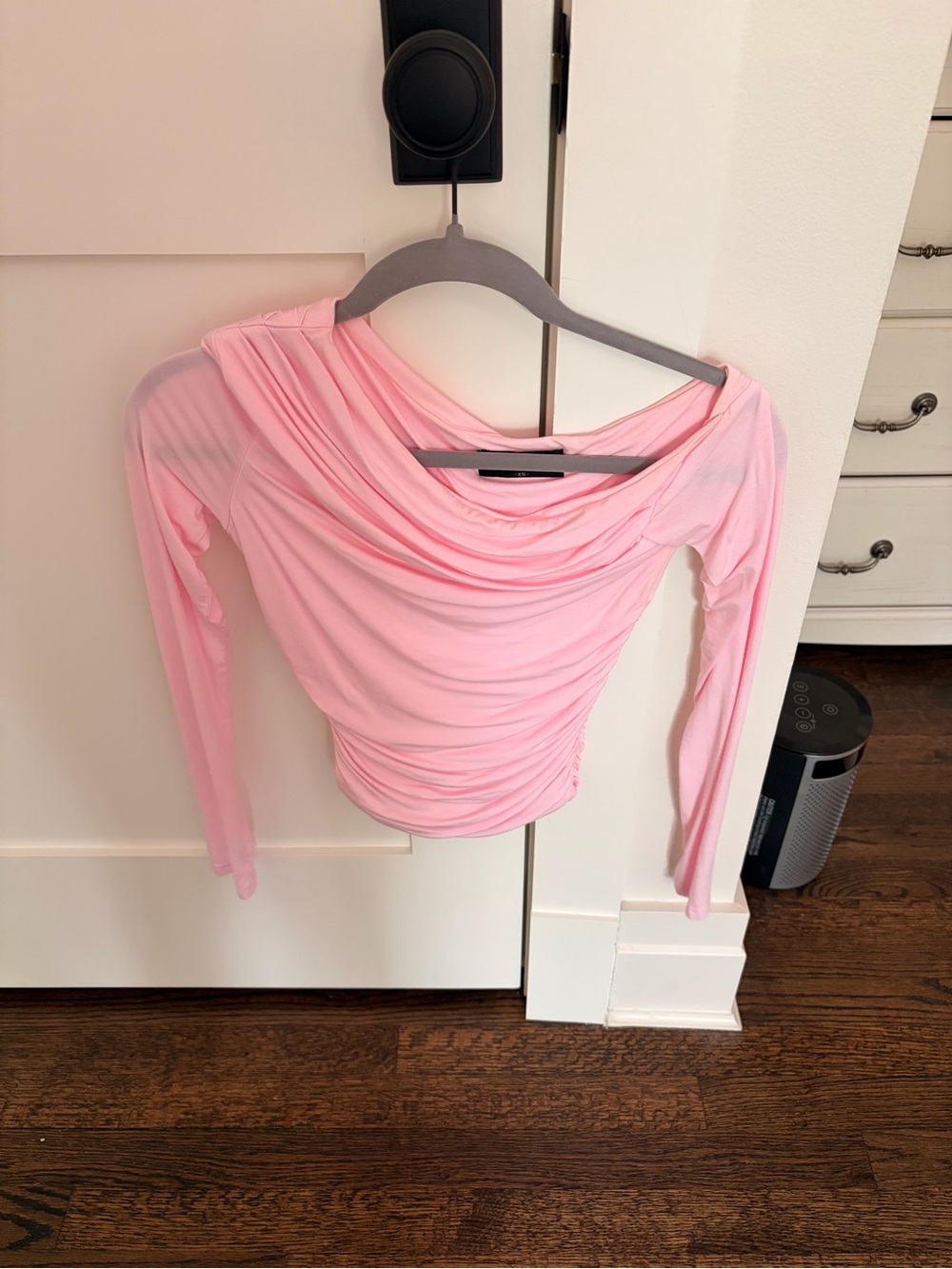 While Fox Pink Draped Long-Sleeve Top